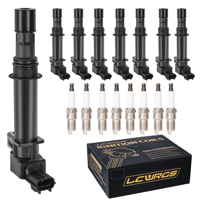 Set of 8 Ignition Coil Pack and Spark Plugs Fits for 2000 2001 2002 2003 2004 2005 2006 2007 Dodge Durango Ram 1500 Dakota Jeep Grand Cherokee 47 V8 Replaces UF270