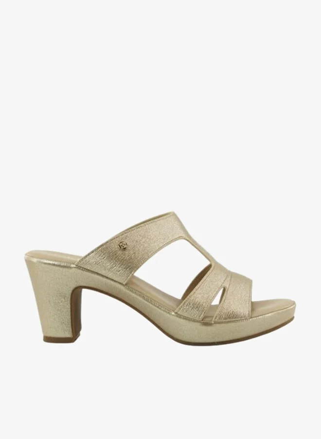 092-3103 Michelle Morgan Ladies Mid Heel Sandals 514ZD099 Gold