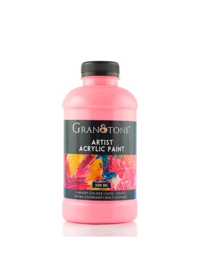 GRANOTONE Acrylic Colour Art and Craft Paint, DIY Paint, Rich Pigment, Non-Craking Paint for Canvas, Wood, Leather, Earthenware, Metal 500 ml (PINK) - Image 1