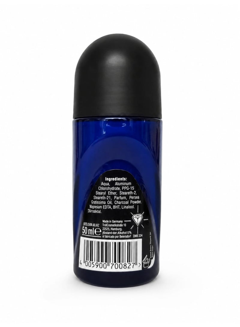 NIVEA MEN DEEP Black Carbon Amazonia Anti-Perspirant Deodorant Roll-On, 50ml - Image 2