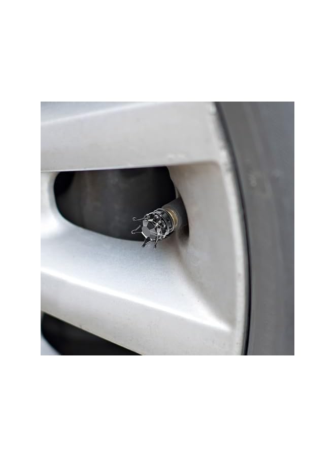 S-TOP Tire Valve Stem Caps, 4 PCS Black Sparkling Acrylic Alloy Caps, Universal Car Tire Valve Stem Caps with Good Sealing, Durable Dustproof Accessories for Auto Vehicles - Image 1