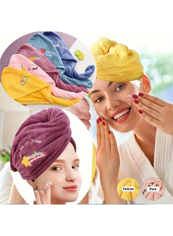 1Pc Magic Microfiber Hair Drying Towel, Quick-Dry Super Absorbent Hair Turban, Soft Shower Cap with Button Closure, Blue Color, Daily Home Essential - Image 2