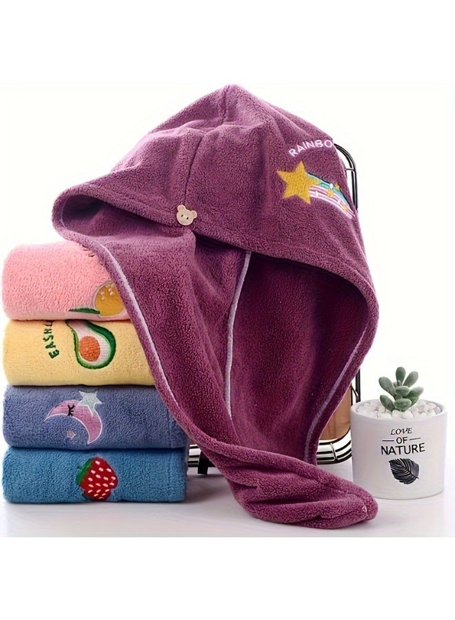 1Pc Magic Microfiber Hair Drying Towel, Quick-Dry Super Absorbent Hair Turban, Soft Shower Cap with Button Closure, Blue Color, Daily Home Essential - Image 5
