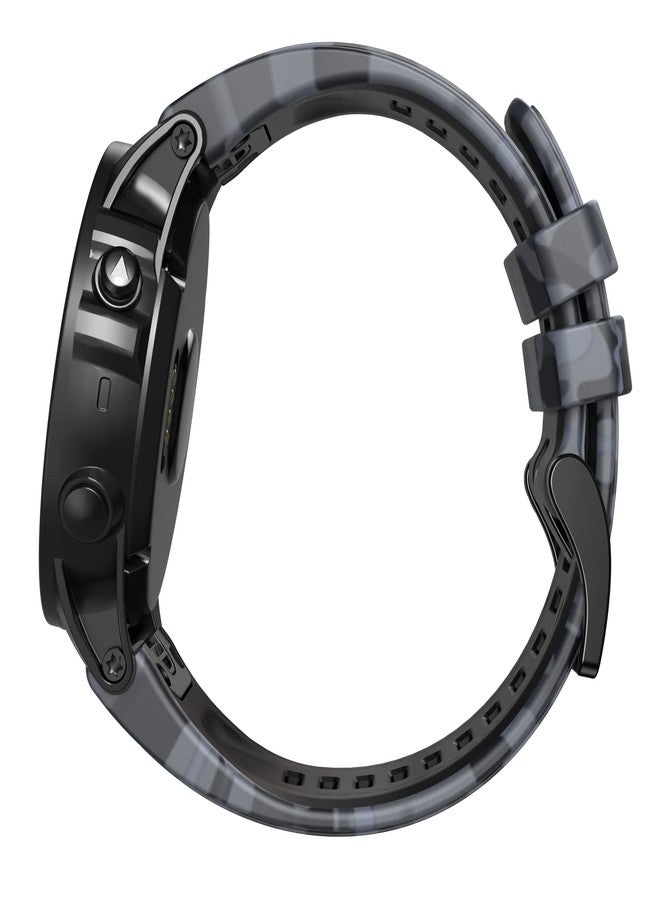 ANCOOL Compatible with Garmin Fenix 6/7 Bands,22MM Soft Watchbands Replacement for Fenix 7 Pro/Fenix 8 47mm/Fenix 5/Fenix 6 Pro/Fenix 5 Plus/Quatix 6/Approach S62,Camouflage Grey - Image 2