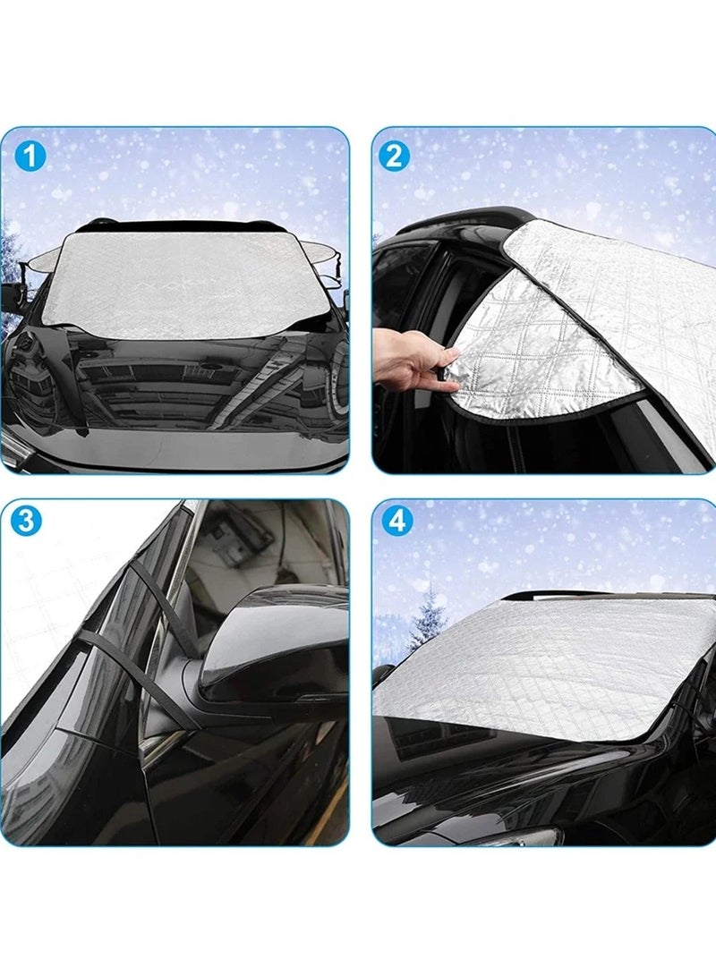 AROAQ Magnetic Car Front Windshield Cover Oxford Cloth Sun Shade Rainproof Heat Insulation Universal - Image 3