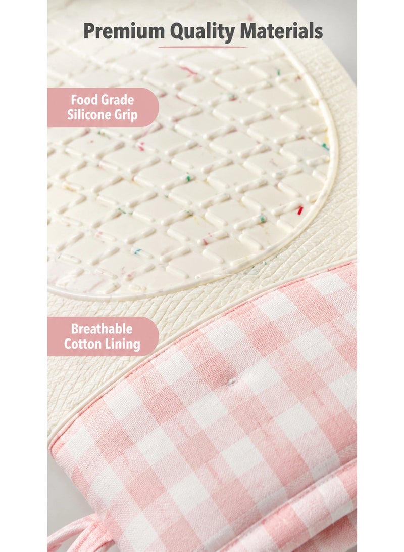 DAILYLIFE Silicone Oven Mitts, Heat Resistant 2PCS Oven Mitts with Soft Cotton Lining, Waterproof Non-Slip Grip Oven Glove, Kitchen Potholder Mits for BBQ, Baking, Cooking - Image 5