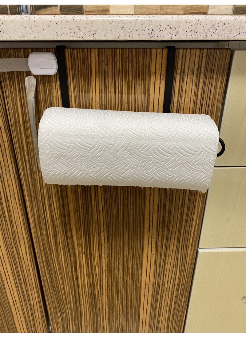 Renk Yapı Rüyası - Black Wrought Iron Paper Towel Holder Stylish Practical Use Does Not Prevent Cabinet Doors from Closing - Image 1