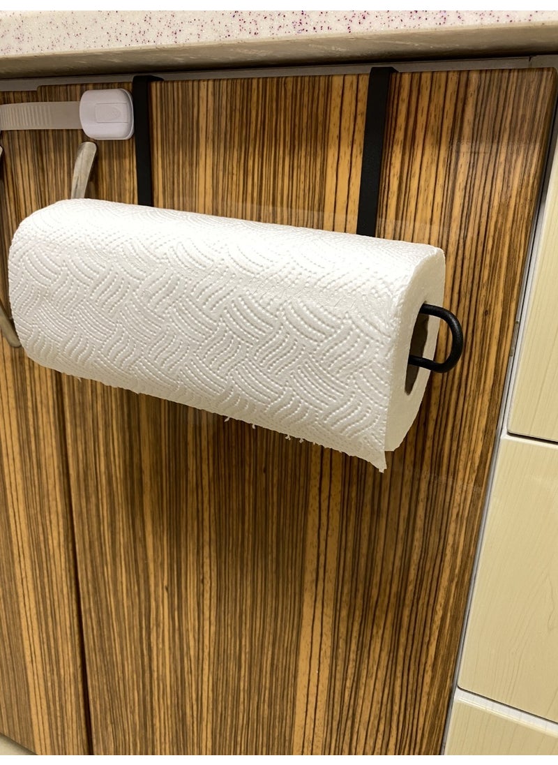 Renk Yapı Rüyası - Black Wrought Iron Paper Towel Holder Stylish Practical Use Does Not Prevent Cabinet Doors from Closing - Image 1