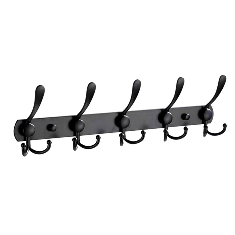 Coat Rack Wall Mounted 5 Tri Hooks Heavy-duty Non-slip Coat Hook Home Wall Hanger - Image 1