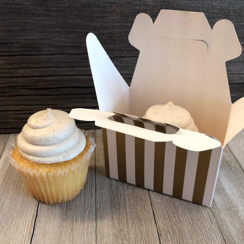 Outside the Box Papers صناديق هدايا ذهبية من ورق خارج الصندوق - لوازم الزفاف وعيد الميلاد - خطوط شيفرون ونقاط بولكا - ملصقات سبلاش باللون الأسود - 24 عبوة - Image 3