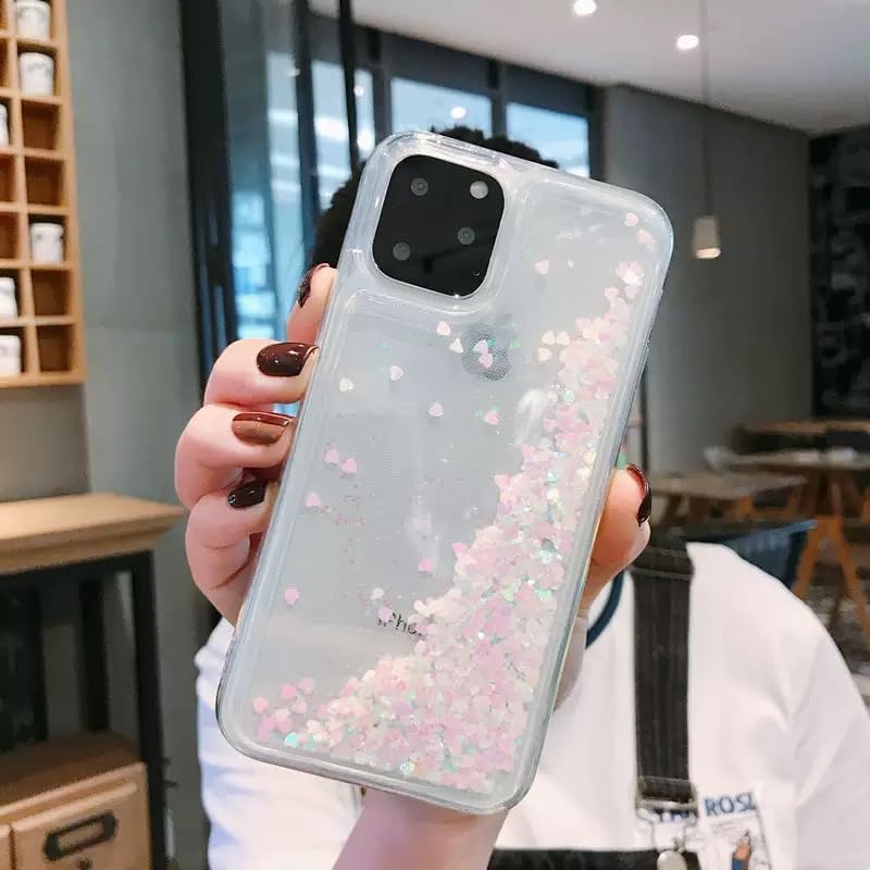 PANDACAMEL Compatible with iPhone 17 Case, White Glitter Phone Case, Cute Clear Floating Quicksand, Transparent, Anti-Scratch, Yellowing Resistant, Designed for Women Girls Teen - Image 1