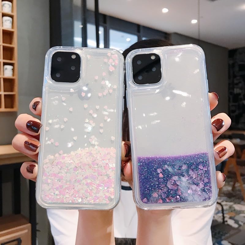 PANDACAMEL Compatible with iPhone 17 Case, White Glitter Phone Case, Cute Clear Floating Quicksand, Transparent, Anti-Scratch, Yellowing Resistant, Designed for Women Girls Teen - Image 2