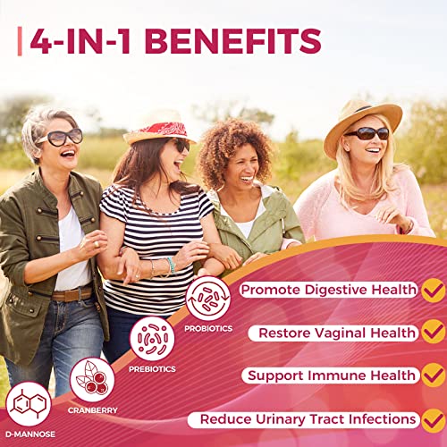 ZEBORA Probiotics-for-Women 100-Billion-CFUs with Prebiotics, D-Mannose & Cranberry for Digestive, Immune, Feminine UT Health Support, Ultimate Probiotic Women's Care, Soy & Gluten Free, 45 Packets - Image 5