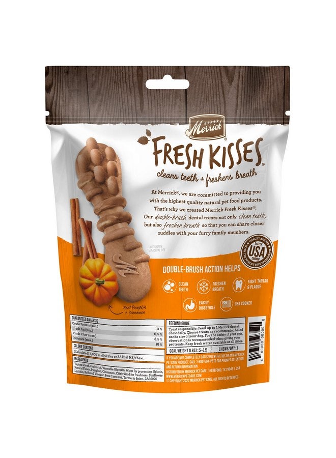 Merrick Fresh Kisses Natural Dental Chews, Treats Infused with Pumpkin and Cinnamon for Tiny Dogs 5-15 Lbs - 9 oz. Pouch - Image 2