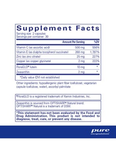 بيور إنكابسيليشن Pure Encapsulations EyeProtect Basics | دعم مضاد للأكسدة لصحة العين | 60 كبسولة  - Image 2