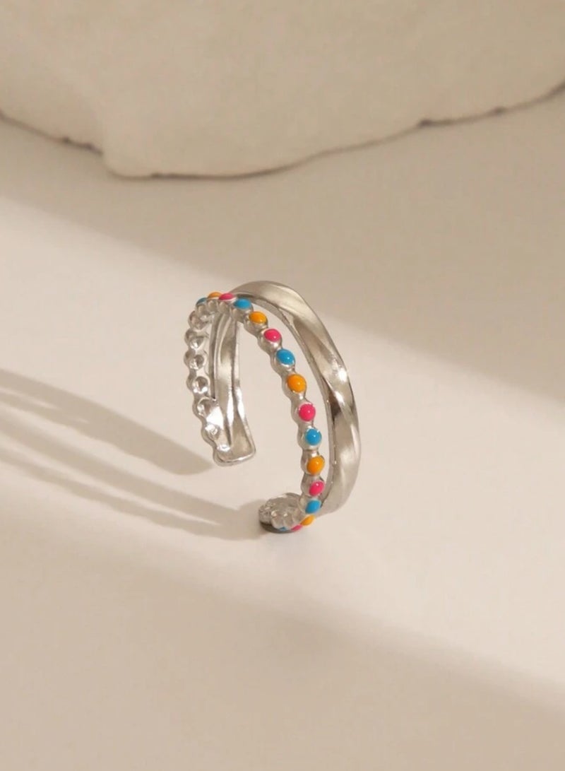 Equal Amazing Silver Stainless Steel Ring For Women One Size - Image 1