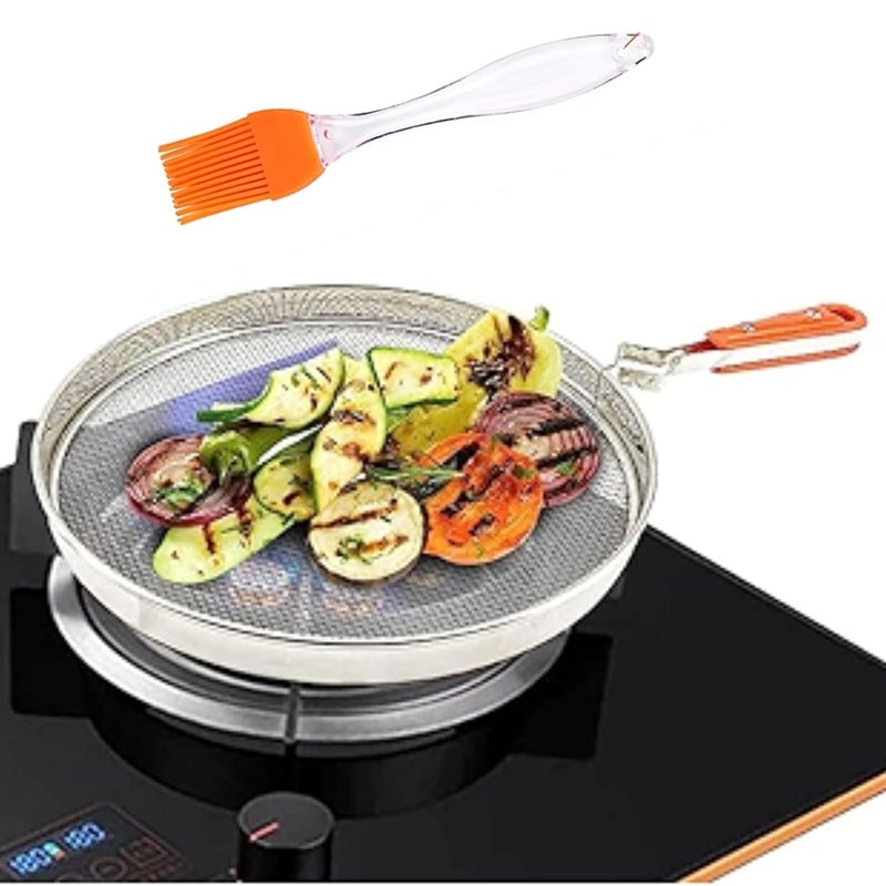 TASMAX Phulka Grill for Gas Stove Grill Tawa Jali for Kitchen Cooking Stainless Steel Papad Jali Mesh Brinjal Roaster Roti Grill Basket Pulka Pan Roaster Grill for Gas - Image 1