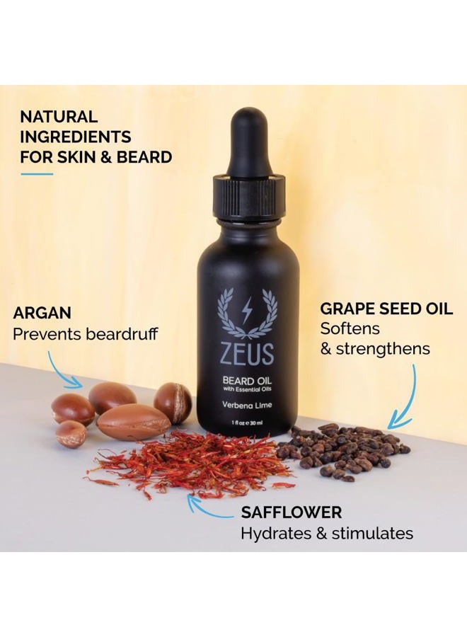 Zeus Natural Beard Oil, Premium Conditioning Beard Oil to Soften Beard & Mustache – MADE IN USA (Verbena Lime) 1 oz. - Image 2