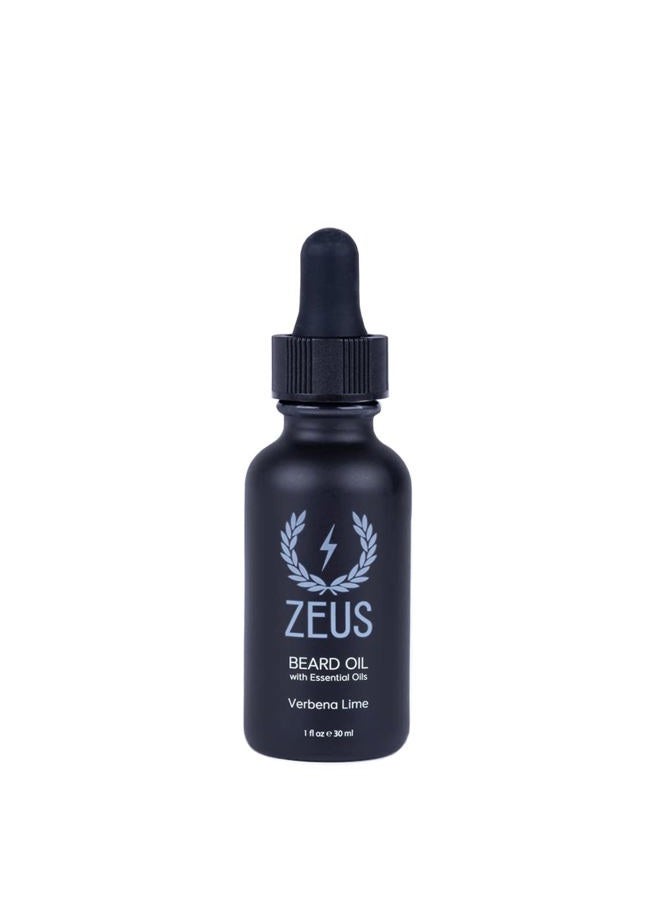 Zeus Natural Beard Oil, Premium Conditioning Beard Oil to Soften Beard & Mustache – MADE IN USA (Verbena Lime) 1 oz. - Image 1