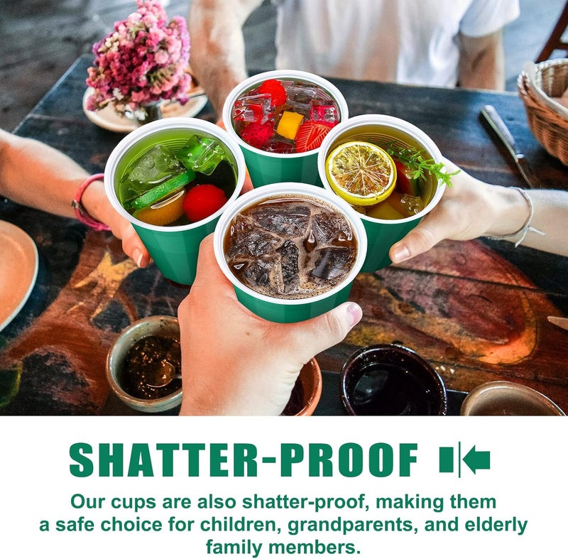 Zopeal 200 Pack 16 oz Plastic Cups Bulk Disposable Green Heavy Duty Drink Beverage Cup for Birthday Wedding party Picnics Camping Indoor Outdoor SuppliesGreen - Image 5