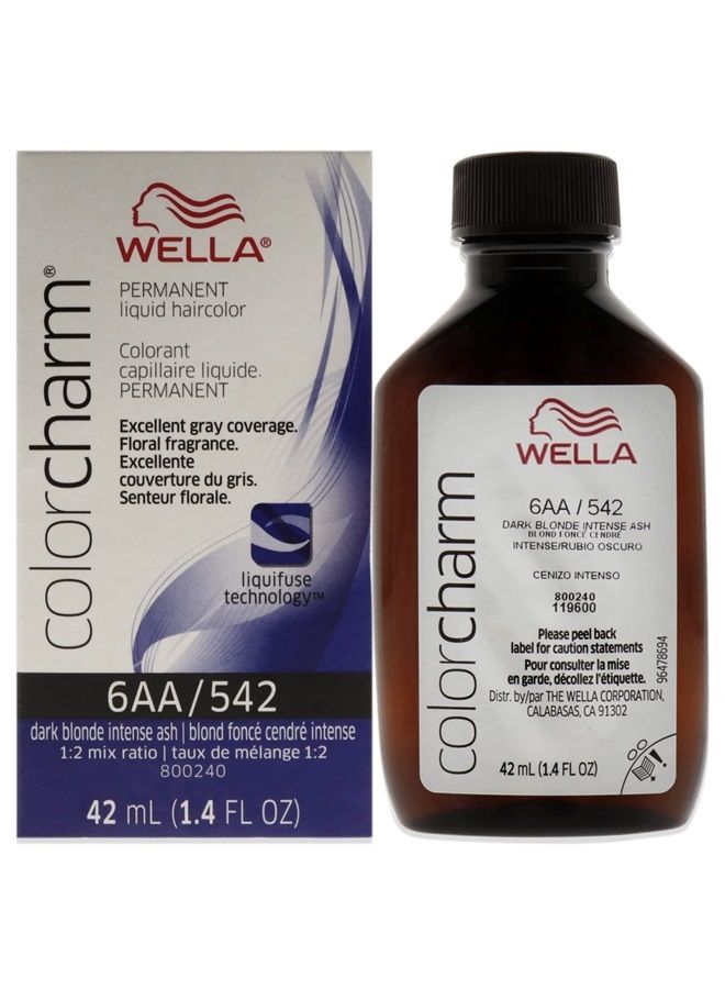 WELLA Color Charm Permanent Liquid Hair Color for Gray Coverage, 6AA Ash Blonde, 1.42 Fl Oz  - Image 1