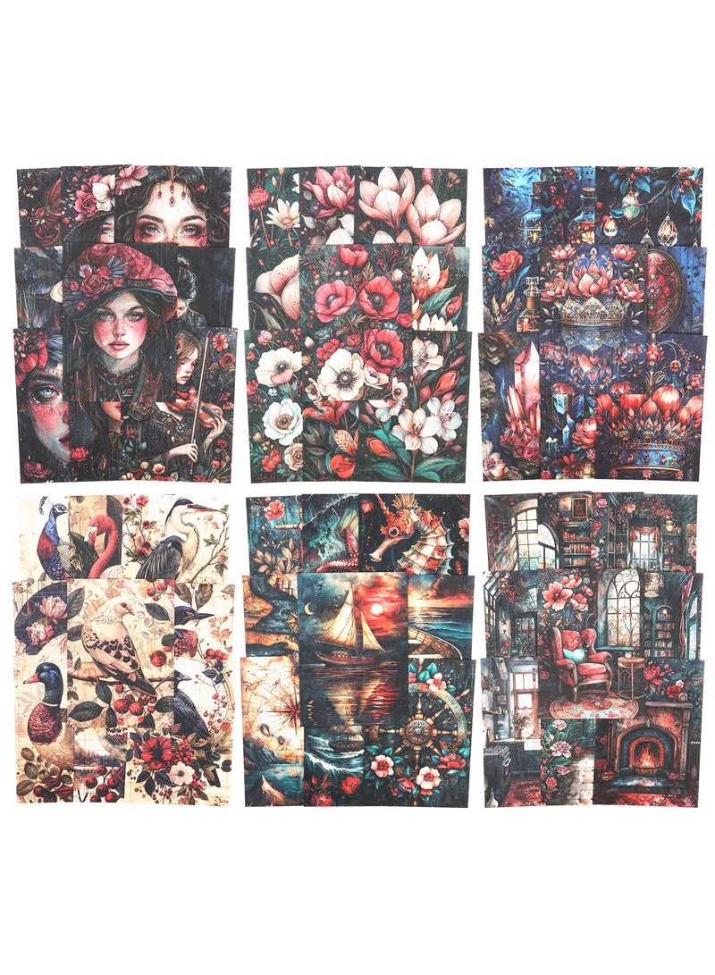 SYOSI Vintage Scrapbook Paper Set, Scrapbooking Supplies Kit Aesthetic Decorative Craft Paper, for Junk Journaling, Scrapbooking, Crafting, DIY Projects, Diaries, and Vintage Art Supplies (180 PCS)  - Image 1