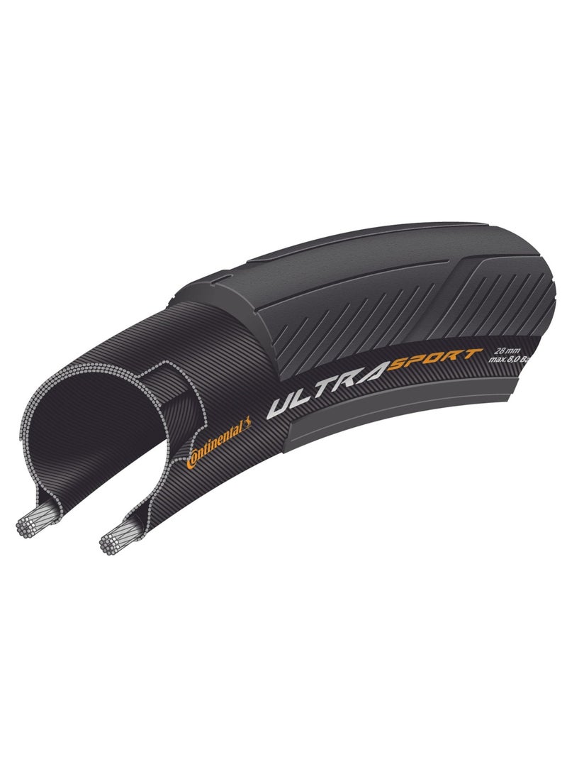 Continental Ultra Sport III tire - clincher, folding, PureGrip, Performance, E25, black or black/brown, 650, 700x 23, 25, 28 - Image 4