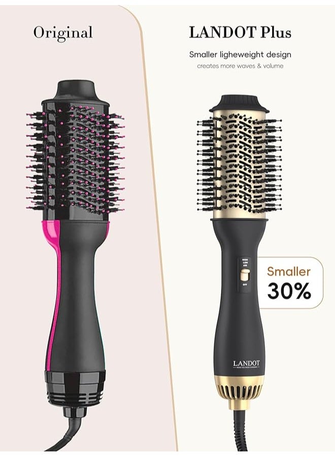 LANDOT One-Step Hair Dryer Brush Blow Dry Brush: 4 in 1 Hairdryer and Volumizer Hot Air Styler for Drying Straightening Curling & Volumizing - Anti-Frizz & Volume Boost for Smooth Bouncy Hair - Image 2