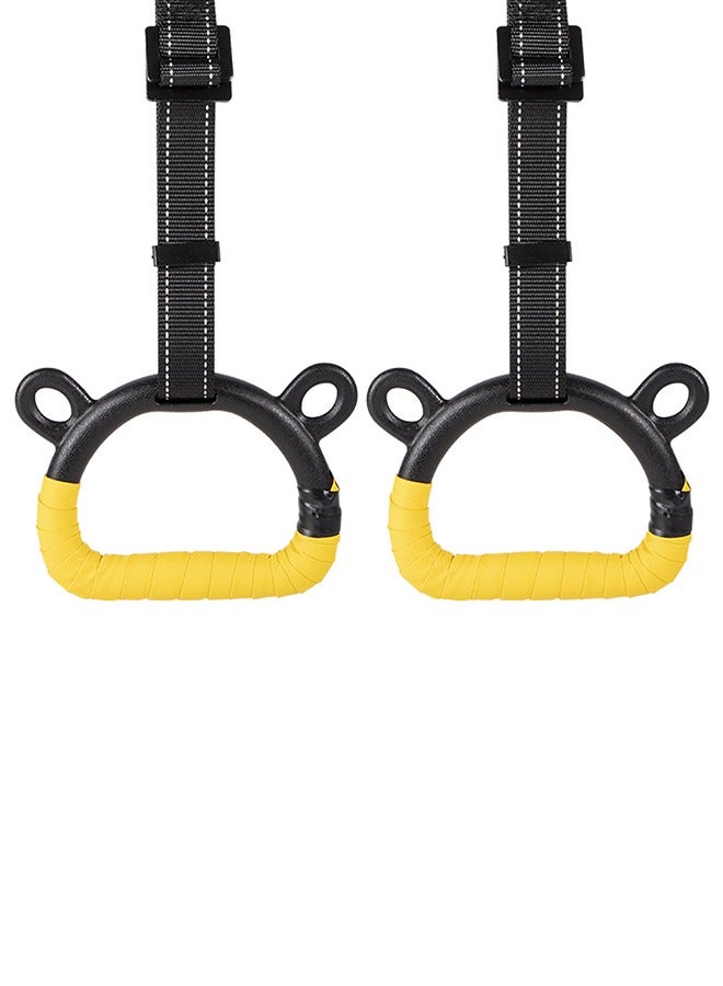 Garlo Kids Gymnastic Rings Pull up Rings for Chlidren Exercise,Indoor Gym Ring,Kids Gymnastics Rings with Adjustable Straps,Load Bearing 100kg  - Image 2