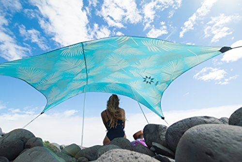 Neso Portable Beach Tent Sun Shelter with Sand Anchor Lightweight Beach Shade Canopy Easy Setup for Family Outings Patented Reinforced Corners UPF 50 Sun Protection 7 x 7ft Aqua Fronds - Image 3