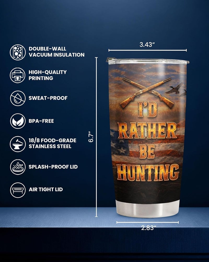 34HD Duck Hunting Dog Tumbler 20oz Stainless Steel Insulated Travel Mug with Lid Labrador Retriever Hunter Cup Outdoor Hunting Gifts for Men Dad Grandpa Birthday - Image 2