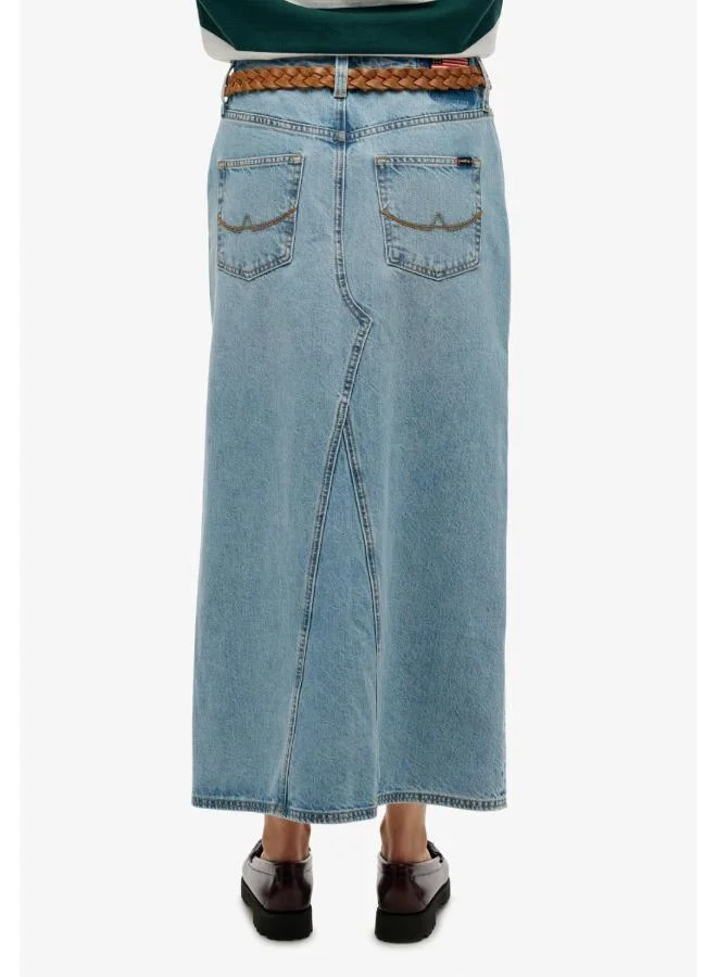 سوبر دراي جيبة ماكسي دنيم مقسمة