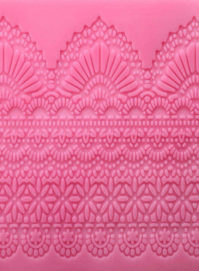 هيدوم مجموعة هيدوم من 4 قوالب سيليكون صالحة للأكل لتزيين الكيك بعجينة السكر، قالب كبير 15.5 بوصة، قوالب بنقوش زهور، أدوات حرفية لتزيين الكيك - Image 3