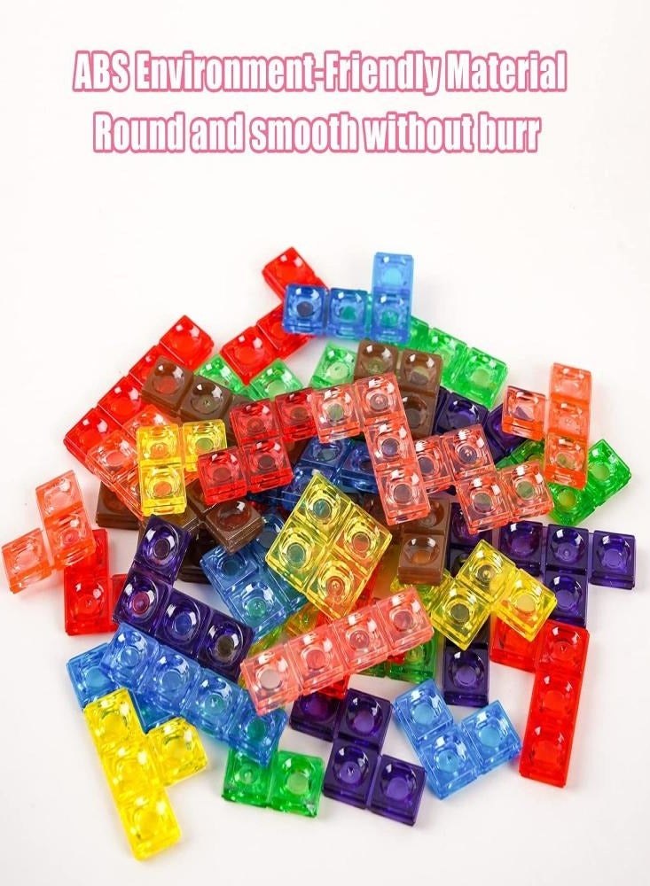 Russian Blocks Tetris Transparent Wooden Puzzle Kids Initiation Early Education 3D Stereoscopic Puzzle Tetris Building Blocks Toy Colorful for Kids
