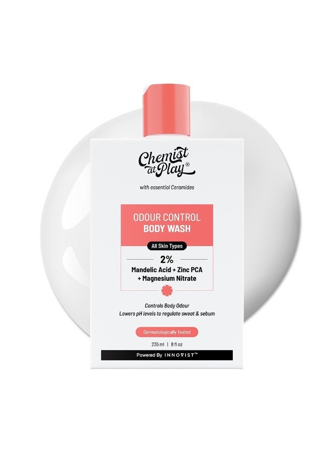 Chemist at Play Antibacterial & Odour Control Body Wash | Mandelic Acid | Odour Control, All-Day Fresh | Antibacterial | Sweat & Sebum Control | Sulphate Free | 236ml & Underarm Roll-On With 5% Aha, Lactic Acid And 1% Mandelic Acid | Prevents Body Odour, Brightens Skin And Exfoliates Underarm | For Sensitive Skin | Royal Oudh Fragrance | Alcohol Free Bundle - Image 2