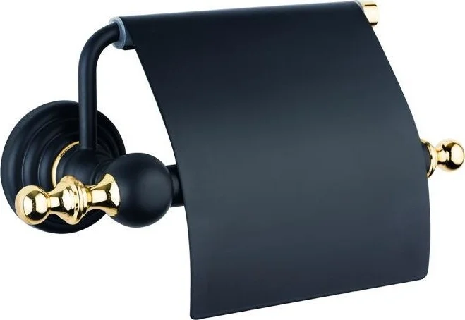 Saray Banyo Saray Bathroom Artemis Black Gold Covered Paper Holder