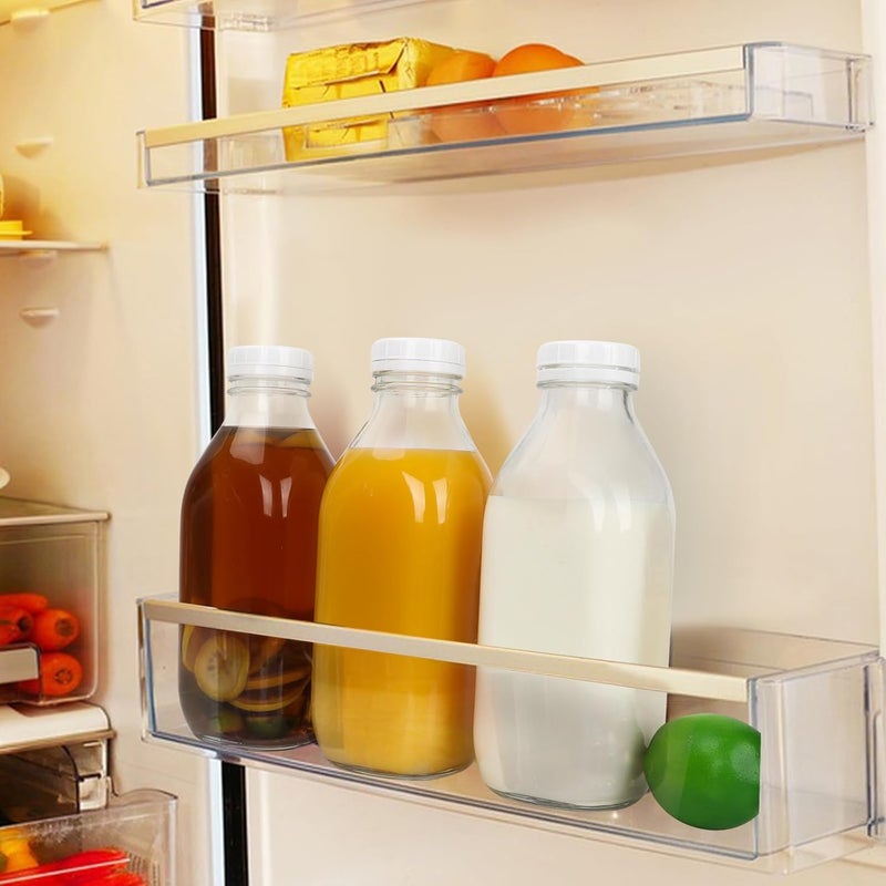 DHSBTLS Milk Bottles With Lids - Reusable Glass Containers for Refrigerator, Storing Fresh Milk, Juice, Honey - Airtight, Durable, Transparent Repeated use friendly design - Image 5