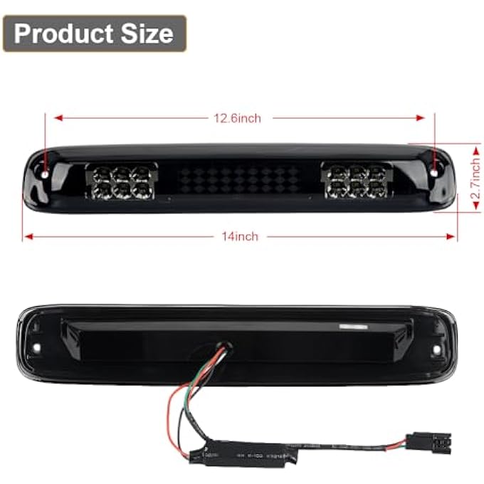 ريحني ضوء الفرامل الثالث LED عدسة مدخنة مع حشية مانعة للتسرب لسيارة شيفروليه سيلفرادو جي إم سي سييرا 1500 2500 3500 الكلاسيكية موديل 1999-2006 مجموعة مصباح التوقف المرتفع - Image 4