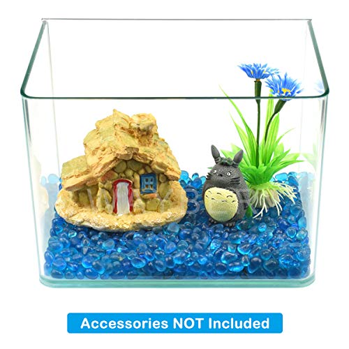 WAYBER Glass Stones, 1Lb/460g Irregular Sea Glass Pebbles Non-Toxic Artificial Crystal Gemstones for Aquarium Turtle Tank Vase Filler Terrarium Flowerpot Decoration, Lake Blue - Image 3