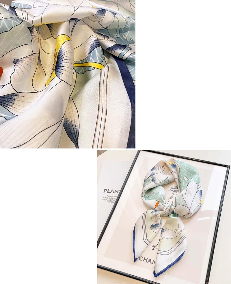 Zbdroxygen Silk Scarf for Women, Stylish Satin Scarf 70x70cm Square,Scarf for Women Elegant Head and Neck Accessory for Fashion, Travel and Gifting - Image 4