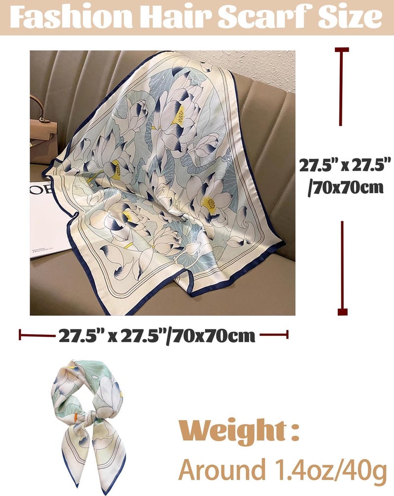Zbdroxygen Silk Scarf for Women, Stylish Satin Scarf 70x70cm Square,Scarf for Women Elegant Head and Neck Accessory for Fashion, Travel and Gifting - Image 2