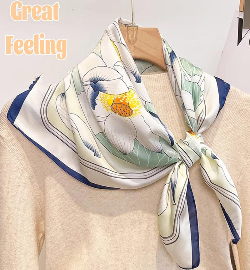 Zbdroxygen Silk Scarf for Women, Stylish Satin Scarf 70x70cm Square,Scarf for Women Elegant Head and Neck Accessory for Fashion, Travel and Gifting - Image 3