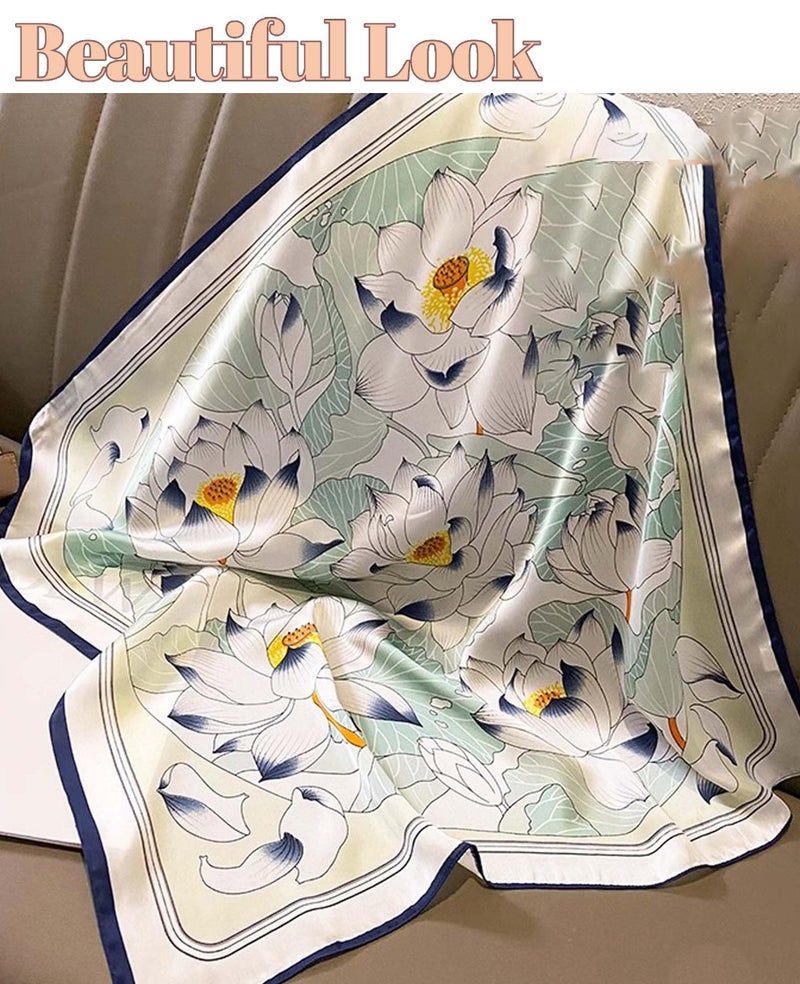 Zbdroxygen Silk Scarf for Women, Stylish Satin Scarf 70x70cm Square,Scarf for Women Elegant Head and Neck Accessory for Fashion, Travel and Gifting - Image 5