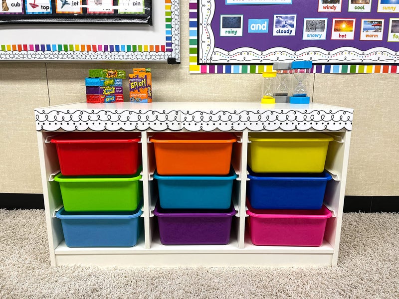 Teacher Created Resources موارد تم إنشاؤها من قبل المعلمين: حواف مقطوعة على شكل دوائر وخطوط (TCR8914)، أسود، أبيض - Image 5
