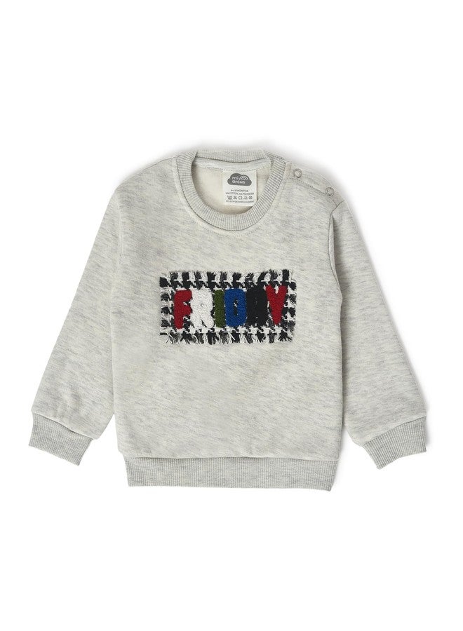 Mi Arcus Grey Knitted Full Sleeve Round Neck Sweatshirt for 3-4 Years Baby Girls Boys Kids Infants Toddlers - Image 2