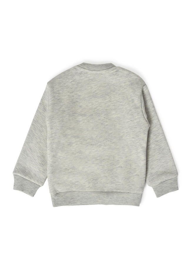 Mi Arcus Grey Knitted Full Sleeve Round Neck Sweatshirt for 3-4 Years Baby Girls Boys Kids Infants Toddlers - Image 3