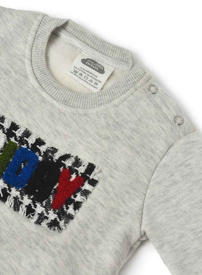 Mi Arcus Grey Knitted Full Sleeve Round Neck Sweatshirt for 3-4 Years Baby Girls Boys Kids Infants Toddlers - Image 5