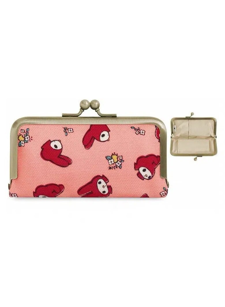 عام حقيبة حفاظ على المكياج بالتصميم كرتوني من سانريو. إنها حقيبة لطيفة ومحمولة، تحظى بشعبية وفأرة في الأزياء. لها فوهة أفقية ومشبك ذهب، مما يجعلها رائعة. - Image 1