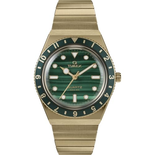 Timex Womens Diver Inspired 36mm Watch GoldTone Expansion Band Green Dial GoldTone Case - Image 1