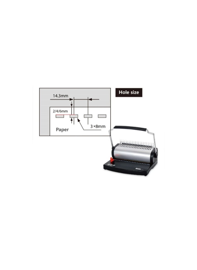 Kalon Metal Handle Plastic Wire Binding Machine Binding Machine Combs Double Handle Comb Binding Rubber Ring 21 Hole Punch Binding Machine Home Office  - Image 2